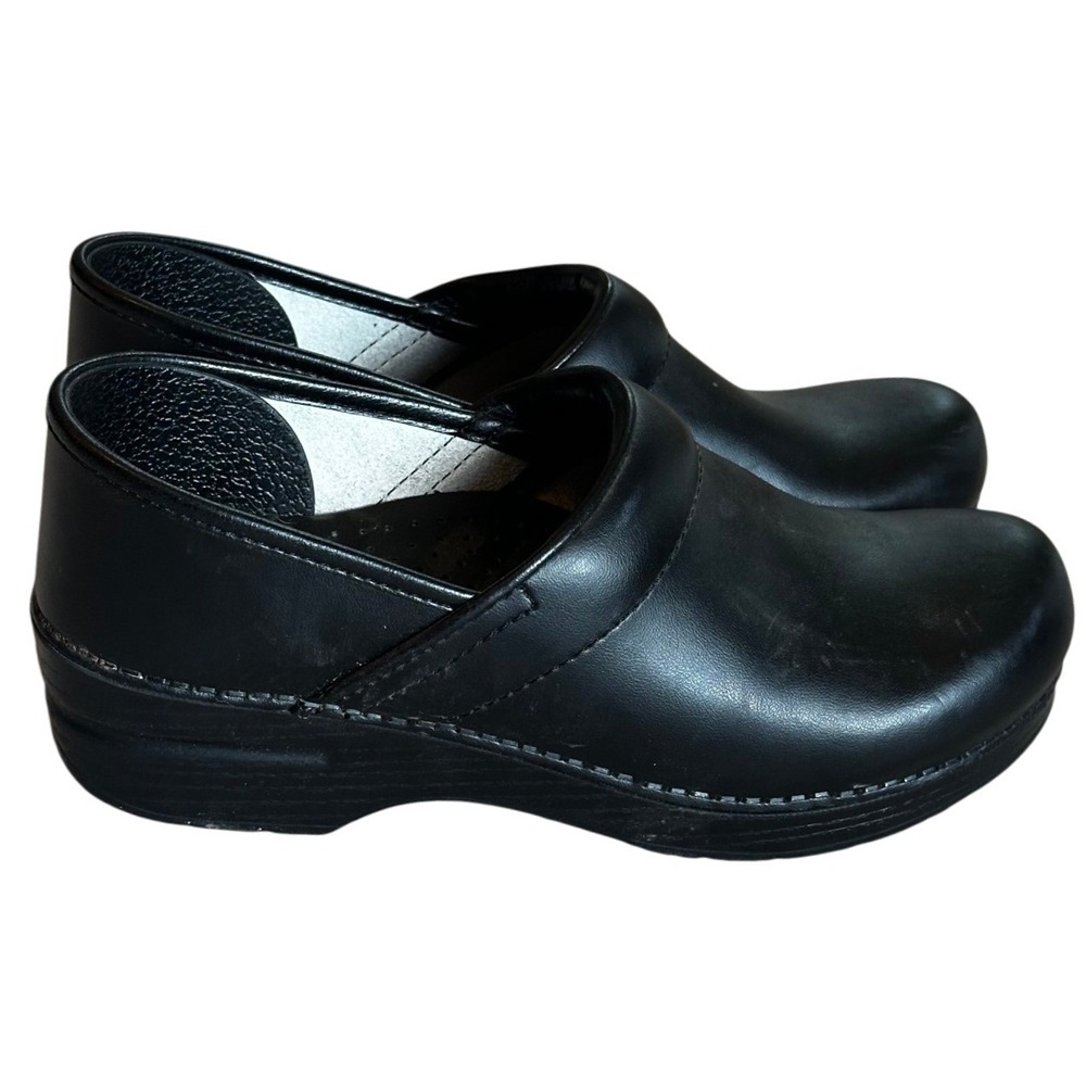 Dansko Black Leather Clogs Women's 39
